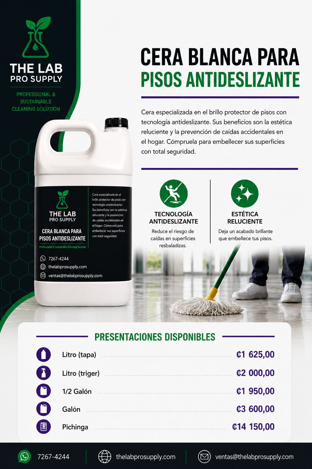 Cera para Pisos Blanca