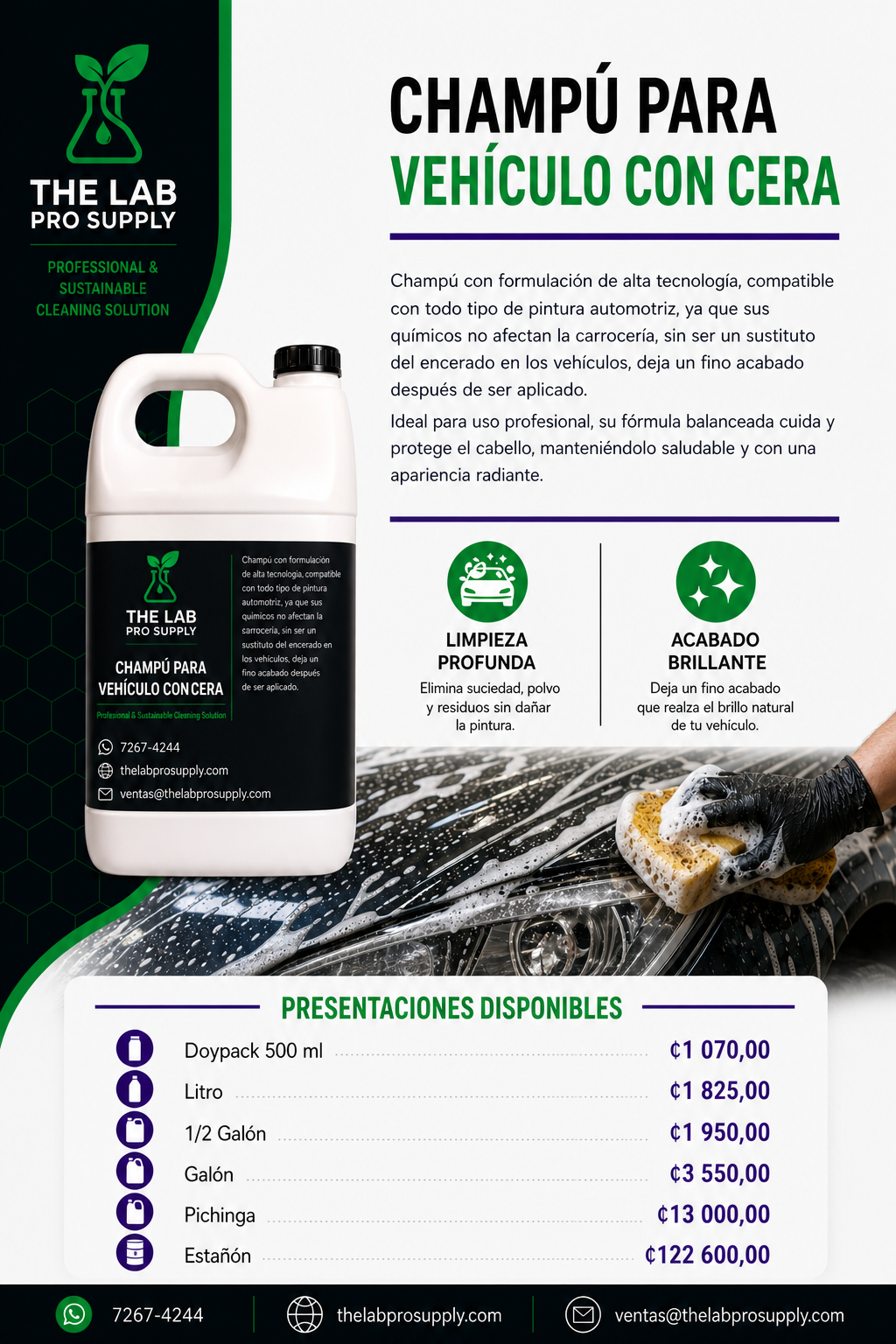 Champú para Carro con Cera