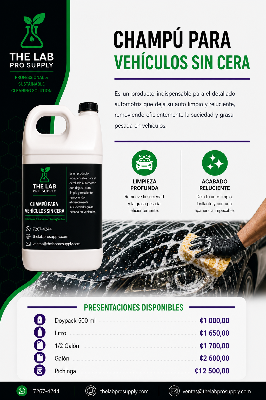 Champú para Carro sin Cera
