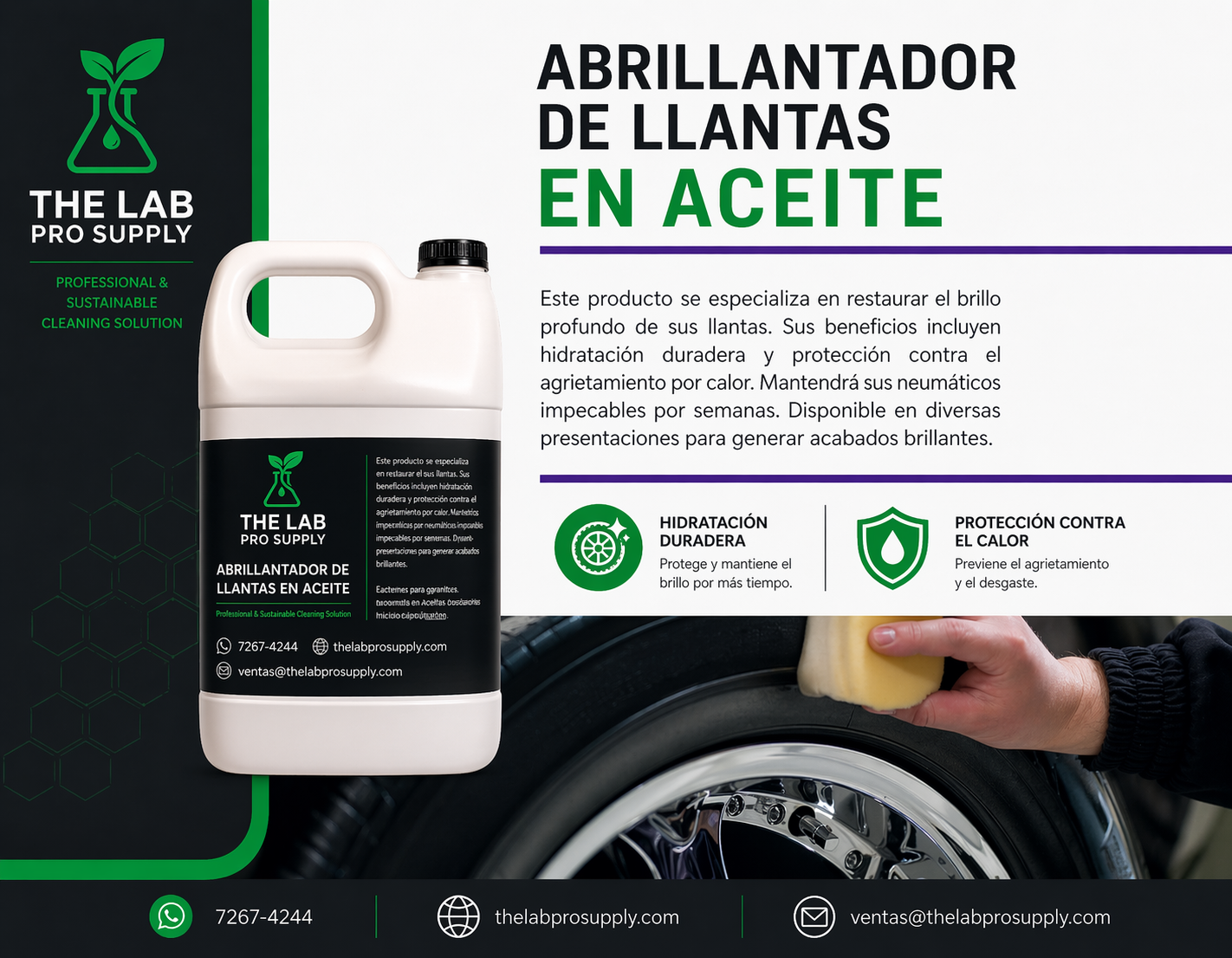 Abrillantador para Llantas en Aceite