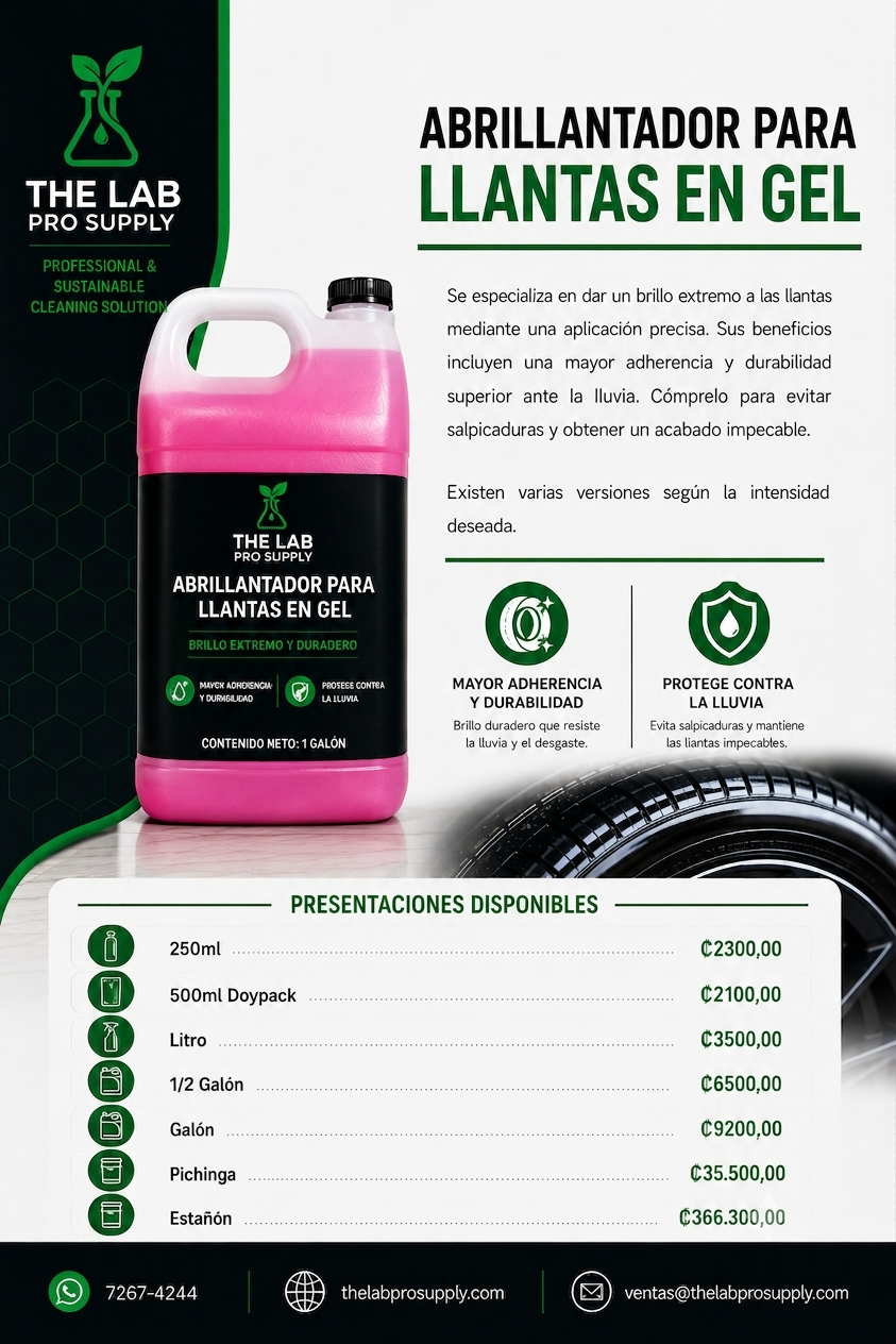Abrillantador para Llantas en Gel
