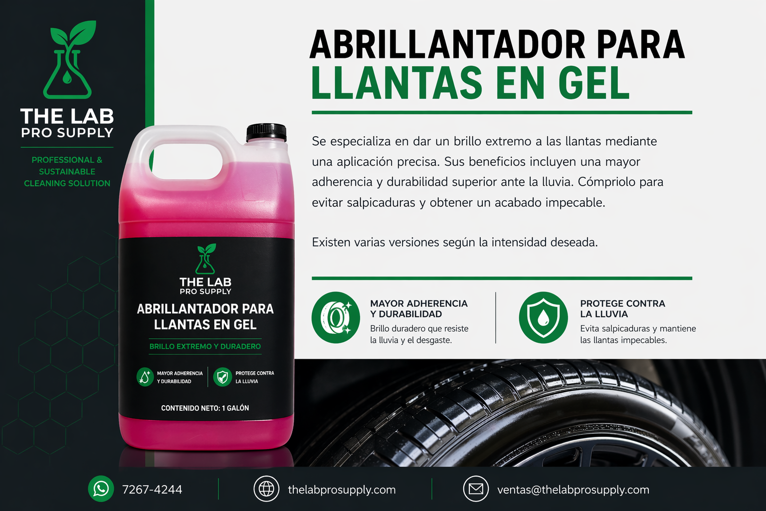 Abrillantador para Llantas en Gel