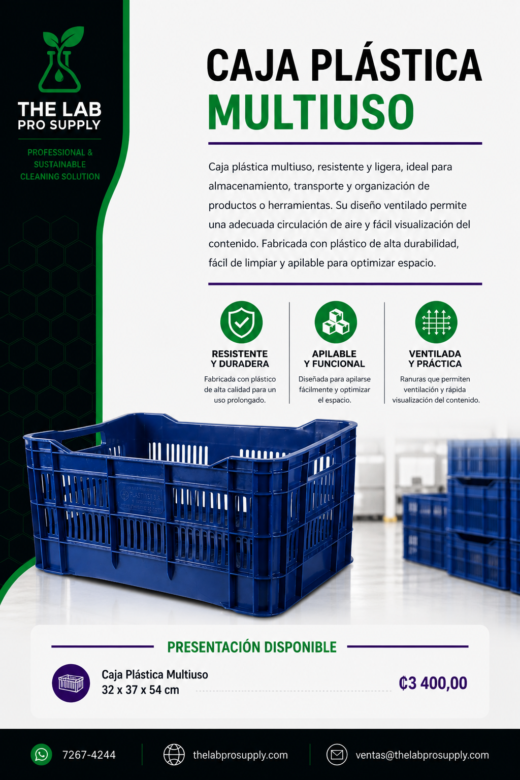 Caja Plástica Segunda 32x37x54cm