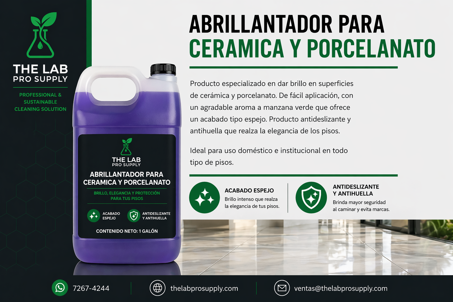 Limpiador y Abrillantador de Cerámica y Porcelanato